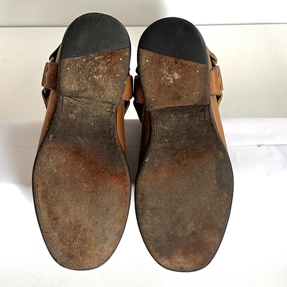 FRYE PHILIP HARNESS DISTRESSED SHORT BOOTIES IN RARE CAMEL TAN #76870. Sz 5.5 - Picture 15 of 16